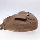 Salvatore Ferragamo Shoulder Bag Leather Beige Gold Auth BA4410-5