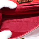 GIVENCHY Hand Bag Leather 2way Red Gold Auth BA4414-12