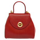 GIVENCHY Hand Bag Leather 2way Red Gold Auth BA4414-13