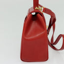 GIVENCHY Hand Bag Leather 2way Red Gold Auth BA4414-3