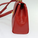GIVENCHY Hand Bag Leather 2way Red Gold Auth BA4414-4