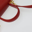 GIVENCHY Hand Bag Leather 2way Red Gold Auth BA4414-7