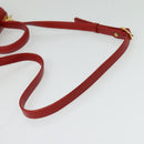 GIVENCHY Hand Bag Leather 2way Red Gold Auth BA4414-9