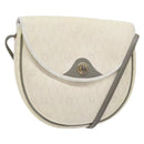 Christian Dior Honeycomb Canvas Shoulder Bag PVC White Gold Auth BA4415-1