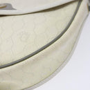 Christian Dior Honeycomb Canvas Shoulder Bag PVC White Gold Auth BA4415-10