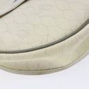 Christian Dior Honeycomb Canvas Shoulder Bag PVC White Gold Auth BA4415-11