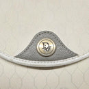Christian Dior Honeycomb Canvas Shoulder Bag PVC White Gold Auth BA4415-14
