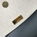 Christian Dior Honeycomb Canvas Shoulder Bag PVC White Gold Auth BA4415-16