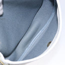 Christian Dior Honeycomb Canvas Shoulder Bag PVC White Gold Auth BA4415-18