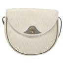Christian Dior Honeycomb Canvas Shoulder Bag PVC White Gold Auth BA4415-2