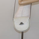 Christian Dior Honeycomb Canvas Shoulder Bag PVC White Gold Auth BA4415-22