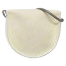 Christian Dior Honeycomb Canvas Shoulder Bag PVC White Gold Auth BA4415-3