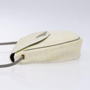 Christian Dior Honeycomb Canvas Shoulder Bag PVC White Gold Auth BA4415-5
