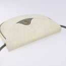 Christian Dior Honeycomb Canvas Shoulder Bag PVC White Gold Auth BA4415-6