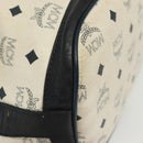 MCM Logogram Vicetos Shoulder Bag PVC Leather White Gold Auth BA4416-10