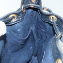 MCM Logogram Vicetos Shoulder Bag PVC Leather White Gold Auth BA4416-20