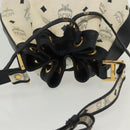 MCM Logogram Vicetos Shoulder Bag PVC Leather White Gold Auth BA4416-6