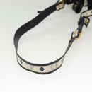 MCM Logogram Vicetos Shoulder Bag PVC Leather White Gold Auth BA4416-7