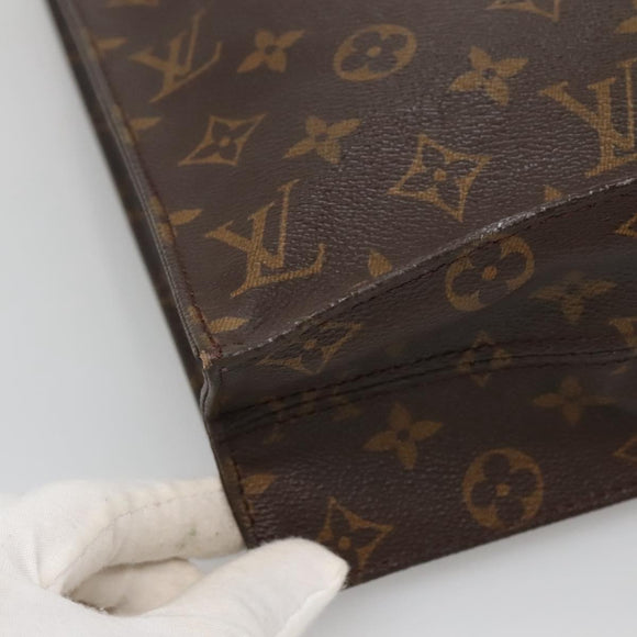 LOUIS VUITTON Monogram Sac Plat Hand Bag M51140 LV Auth BA4418