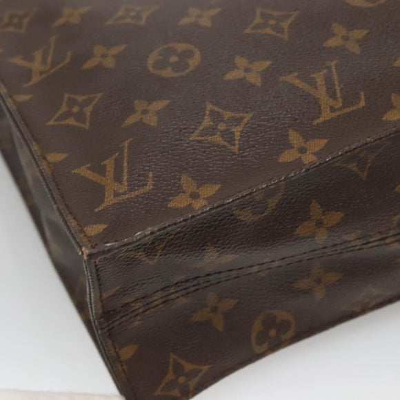 LOUIS VUITTON Monogram Sac Plat Hand Bag M51140 LV Auth BA4418