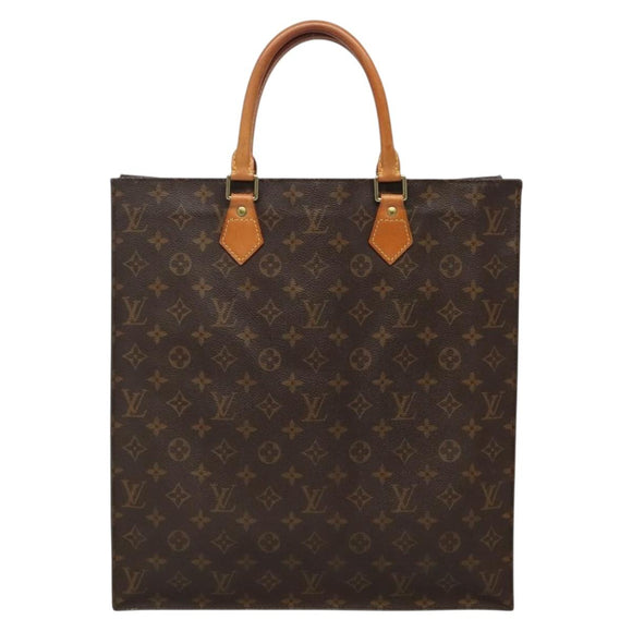 LOUIS VUITTON Monogram Sac Plat Hand Bag M51140 LV Auth BA4418