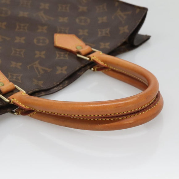 LOUIS VUITTON Monogram Sac Plat Hand Bag M51140 LV Auth BA4418