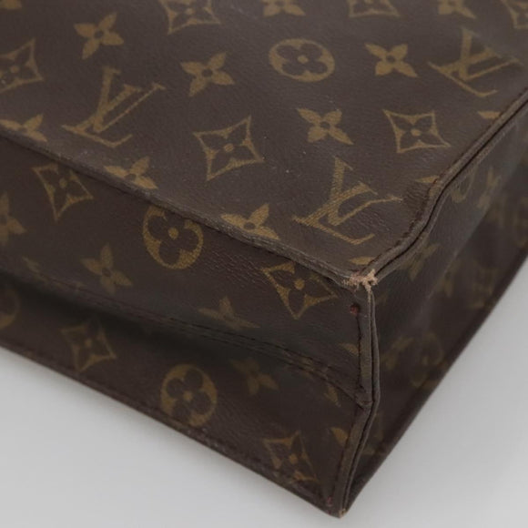 LOUIS VUITTON Monogram Sac Plat Hand Bag M51140 LV Auth BA4419