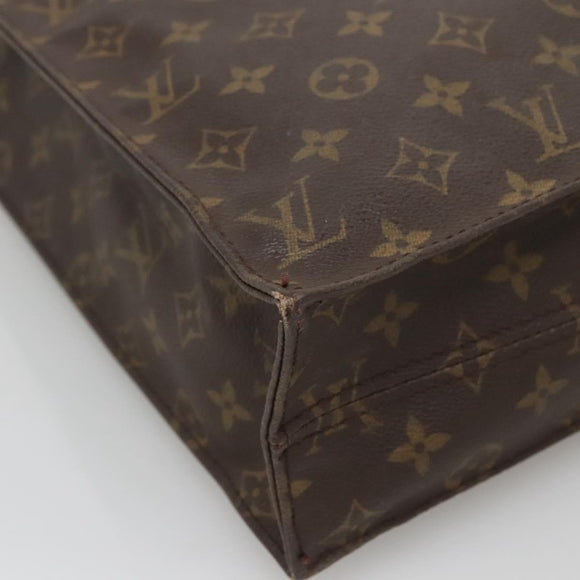 LOUIS VUITTON Monogram Sac Plat Hand Bag M51140 LV Auth BA4419