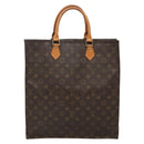 LOUIS VUITTON Monogram Sac Plat Hand Bag M51140 LV Auth BA4419-2