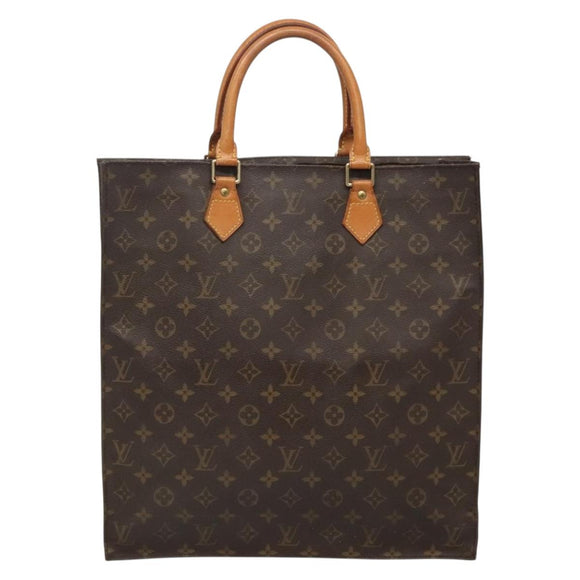LOUIS VUITTON Monogram Sac Plat Hand Bag M51140 LV Auth BA4419