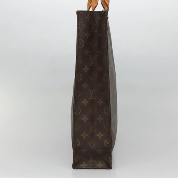 LOUIS VUITTON Monogram Sac Plat Hand Bag M51140 LV Auth BA4419