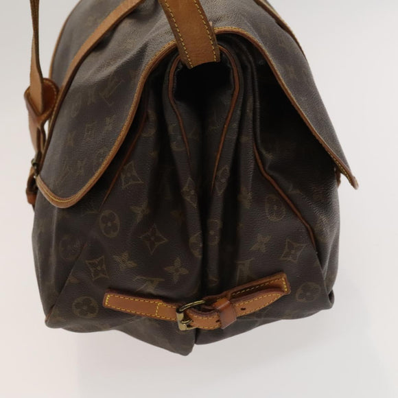 LOUIS VUITTON Monogram Saumur 35 Shoulder Bag M42254 LV Auth BA4420