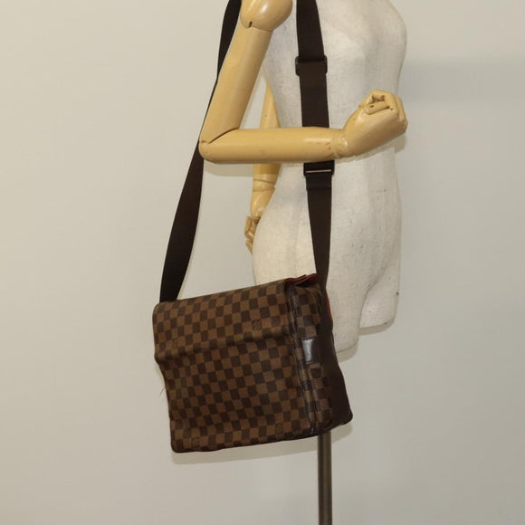 LOUIS VUITTON Damier Ebene Naviglio Shoulder Bag N45255 LV Auth BA4424