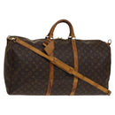 LOUIS VUITTON Monogram Keepall Bandouliere 60 Boston Bag M41412 LV Auth BA4435-1