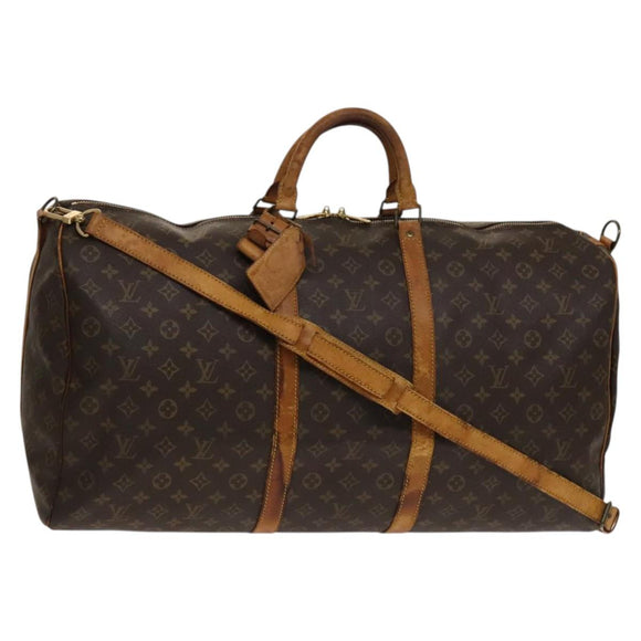 LOUIS VUITTON Monogram Keepall Bandouliere 60 Boston Bag M41412 LV Auth BA4435