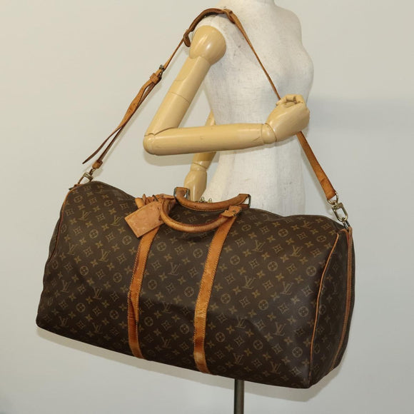 LOUIS VUITTON Monogram Keepall Bandouliere 60 Boston Bag M41412 LV Auth BA4435