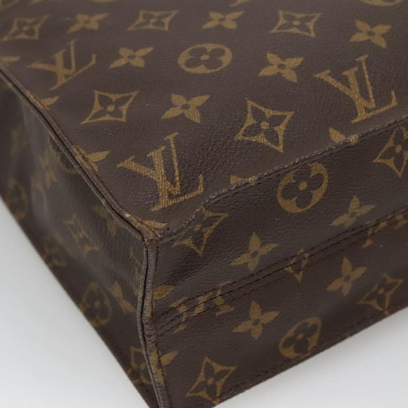 LOUIS VUITTON Monogram Sac Plat Hand Bag M51140 LV Auth BA4436
