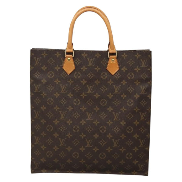 LOUIS VUITTON Monogram Sac Plat Hand Bag M51140 LV Auth BA4436