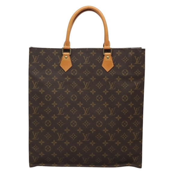 LOUIS VUITTON Monogram Sac Plat Hand Bag M51140 LV Auth BA4436