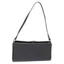 Salvatore Ferragamo Gancini Shoulder Bag Leather Gray Silver Auth BA4441-1