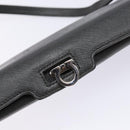 Salvatore Ferragamo Gancini Shoulder Bag Leather Gray Silver Auth BA4441-10