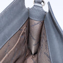 Salvatore Ferragamo Gancini Shoulder Bag Leather Gray Silver Auth BA4441-17