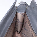 Salvatore Ferragamo Gancini Shoulder Bag Leather Gray Silver Auth BA4441-18