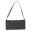 Salvatore Ferragamo Gancini Shoulder Bag Leather Gray Silver Auth BA4441-13