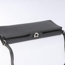 Salvatore Ferragamo Gancini Shoulder Bag Leather Gray Silver Auth BA4441-6