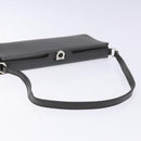 Salvatore Ferragamo Gancini Shoulder Bag Leather Gray Silver Auth BA4441-7