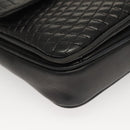 BALLY Quilted Chain Shoulder Bag Leather Black Gold Auth BA4443-9