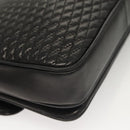 BALLY Quilted Chain Shoulder Bag Leather Black Gold Auth BA4443-15