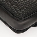 BALLY Quilted Chain Shoulder Bag Leather Black Gold Auth BA4443-16