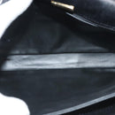 BALLY Quilted Chain Shoulder Bag Leather Black Gold Auth BA4443-12